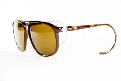 Vintage Vuarnet Sunglasses 117 Brown Cable Hook PX2000 Mineral Brown Lens • $119.20