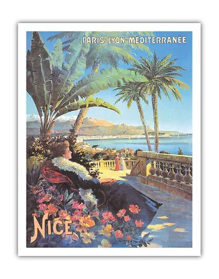 Nice France - Vintage Paris-Lyon-Méditerranée Railway Travel Poster D’Alési 1890 • $14.98