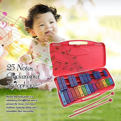 25 Notes Glockenspiel Xylophone Hand Knock Xylophone Percussion Rhythm S8W3 • $45.99