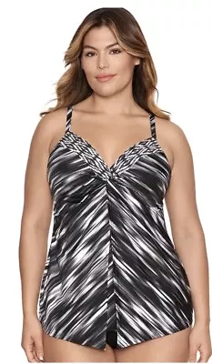 Miraclesuit Warp Speed Love Knot Underwire Tankini 2 Pc Set Size 18DD NWT $189 • $89.99