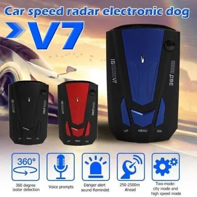 Car V7 16 Band Laser Radar Detector GPS Camera 360 Anti-Police Voice Alert Speed • $10.49