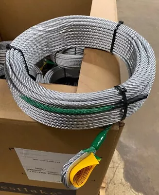 5/16  X 100’ Galvanized Wire Rope Winch Cable + 3/8  Grade 70 Clevis Slip Hook • $120