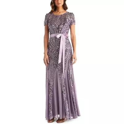 R&M Richards Women's Sequined Embellished Full Length Maxi Evening Dress Gown • $31.99