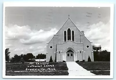 POSTCARD RPPC Mt Calvary Lutheran Church Greenville Michigan 1962  • $6.76