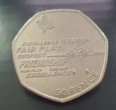 London 2012 Olympic Sports 50p - Rowing (Circulated) • £2