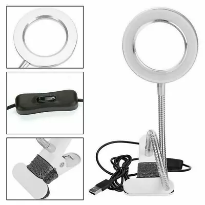 $17.99 • Buy LED Lamp 8X Magnifying Glass Magnifier Desk Table Light Reading Lamp W/ Clamp US