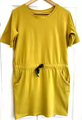 Italian Long Line Womens Top   Mustard Colour Size 14 • £5.99