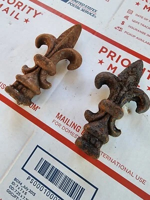 $79.99 • Buy Vintage Antique Cast Iron Wrought Iron Fence Post Finial Fleur De Lis 