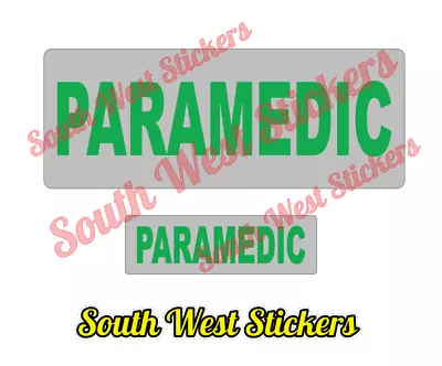 PARAMEDIC Encapsulated Reflective Badge Set X 2 Medic Doctor • £12.99