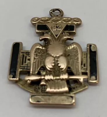 10k Yellow Gold 32nd Degree Masonic Scottish Rite Freemason Watch Fob 14.7G • $749.99