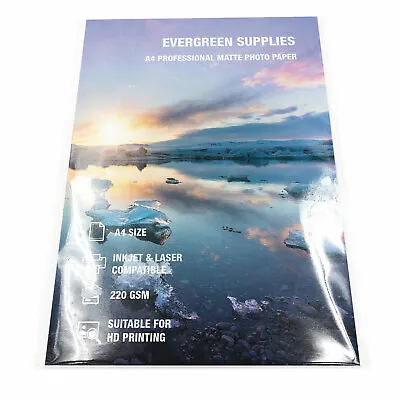 Matte Photo Card Double Sided 220 Gsm HD Photo Paper Printing 50 Sheets A4  • £8.79