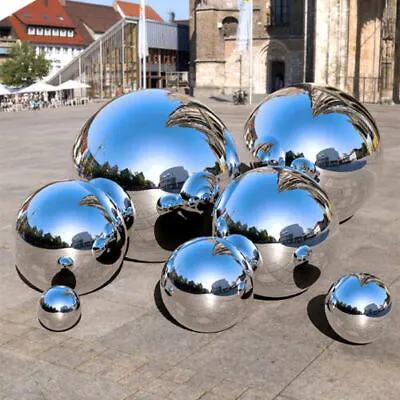 6PCS Steel Silver Mirror Sphere Hollow Gazing Ball Home Garden Ornament Decor • £12.09