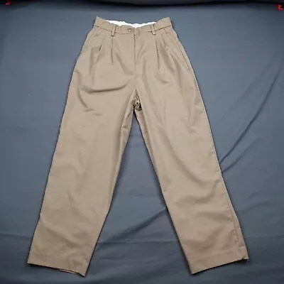 H&M Womens Dress Pants Size 4 Tan Straight Leg Office Career Cropped Pleated • $11.23