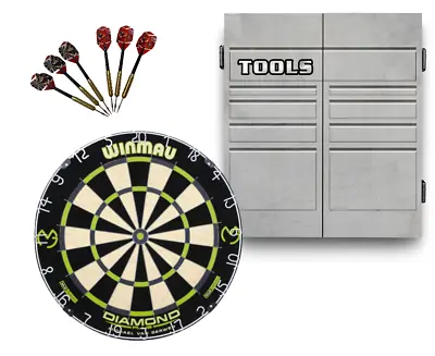 Winmau MVG Diamond Plus Dart Board+ Tool Box Dartboard Cabinet + Darts Man Cave • $229.95