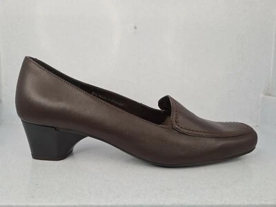 £17.97 • Buy M&S Footglove Court Shoes Brown Soft Leather Small Block Heel Loafer  UK5.5 NEW