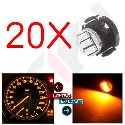 20x Amber T4/T4.2 Neo Wedge 3SMD LED Panel Dash Climate Control Lights For Ford • $10.44