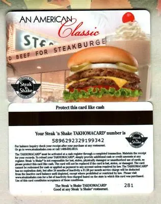 STEAK 'N SHAKE An American Classic 2011 Gift Card ( $0 )  • $2.50