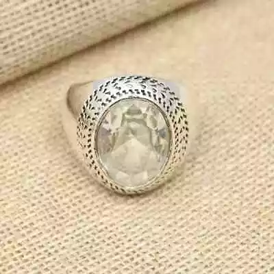 Attractive White Topaz Ring Handmade 925Sterling Silver Men's Ring All Size D166 • $15.46