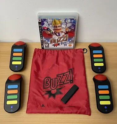 £34 • Buy 4 Buzz Wireless Buzzers & Dongle + Bag PlayStation 3  PS3