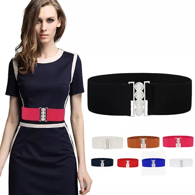£1.79 • Buy 4 Button Elasticated Wide Classic Nurse Belt Vintage Retro 50s 60s Waist Cincher