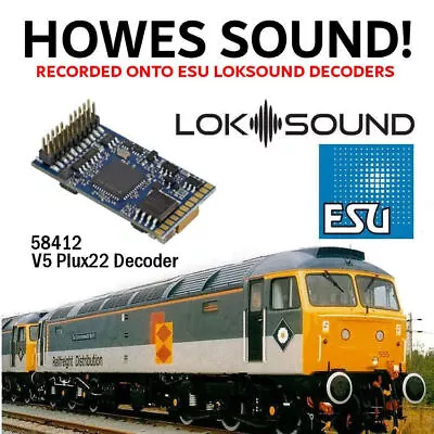 ESU 58412 V5 PLUX 22 Sound Decoder HOWES SOUND PRE LOADED DCC Model Railway • £119.99