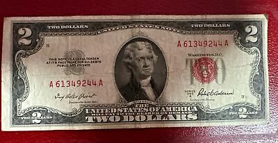$2 1953 A Red Seal United States Note - Two Dollars Legal Tender - Fr1510 • $4.49