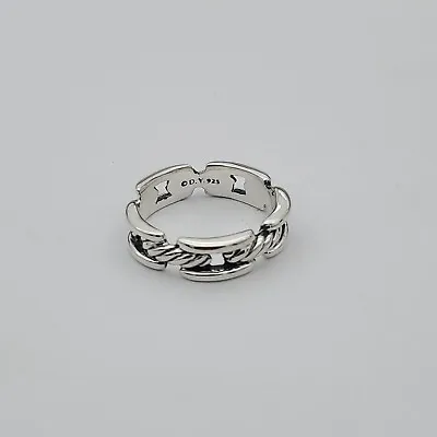 David Yurman Wellesley Chain Link Collection 7mm Sterling Silver  Ring Size 11 • $175