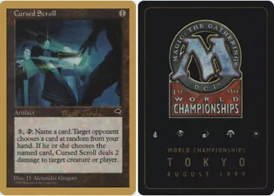 Cursed Scroll - Matt Linde - 1999 ~ Heavily Played World Championship L MTG Magi • $2.83