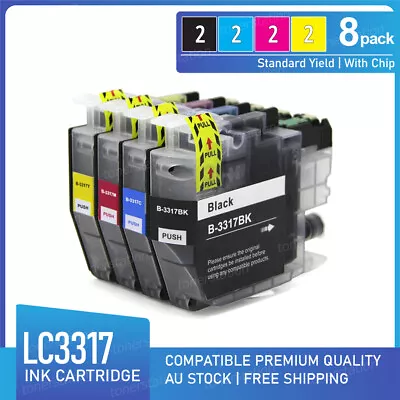 8 X Generic LC3317 LC-3317 Ink For Brother MFC-J5330dw MFC-J5730dw MFC-J6530dw • $34.40