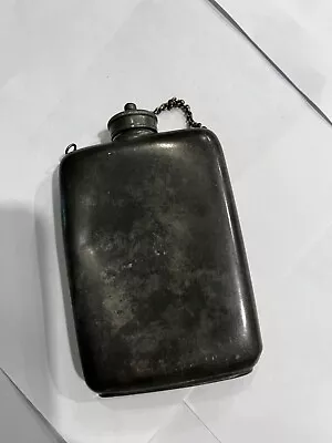 Antique PEWTER Flask  Hutton & Sons Sheffield England Early Mark • $29.99