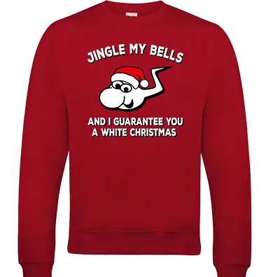 CHRISTMAS JUMPER Jingle My Bells White Funny Xmas Top Offensive Funny Sweatshirt • $42.14