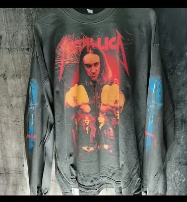 Custom Metallica Long Sleeve 4 Sidded Print Shirt La Apparel Vintage Fade • $59.99