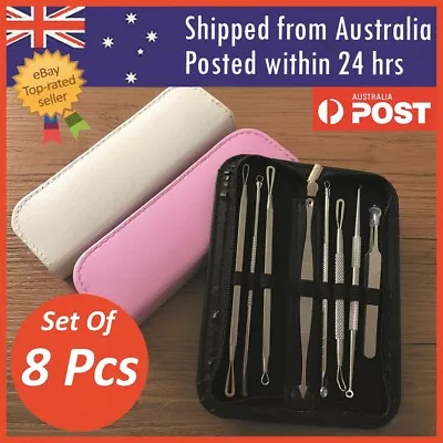 $12.90 • Buy 8pcs Blackhead Remover Extractor Tool Pimple Blemish Popper Comedone Kit Clip