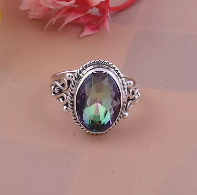 Mystic Topaz Gemstone 925 Sterling Silver Beautiful Designer Ring AllSize SR2079 • $16.45