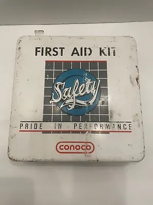 Vintage Wall Mount North Health Care First Aid Kit Metal Box Only Conoco • $35