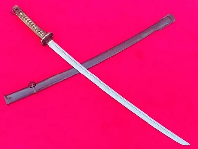Vintage Military Japanese Army Sword Blade Samurai Katana Brass Handle W/ Number • $159.77
