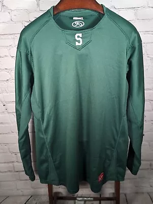 Michigan State Spartans Rawlings Baseball Cage Fleece Green Sweatshirt Sz Large • $22.99