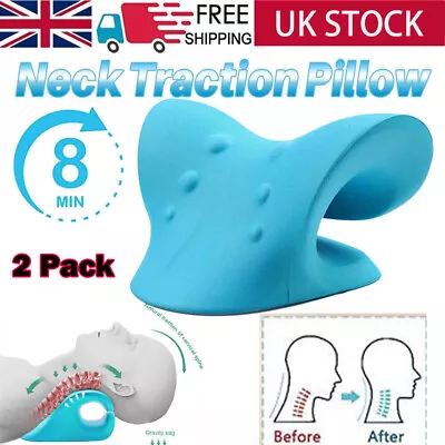 2pcs Neck Traction Pillow Original Cloud-Shape Neck Stretcher Relief Pain UK • £5.99