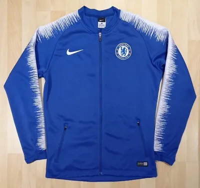 CHELSEA FC 2018-19 Nike Blue White Anthem Tracksuit Jacket Size XL P2P 21  CFC • £29.98