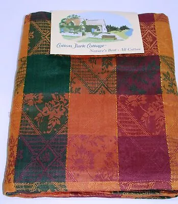 Cotton Park Cottage Tablecloth ~ Lattice Jacquard ~ 60  Round **NEW** • $15.99