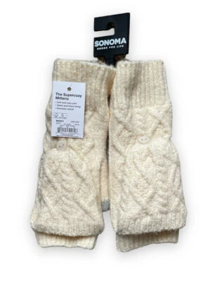$18.90 • Buy Sonoma The Supercozy Mittens Women’s OSFA Cold Weather Cable Knit Flip Top Lined
