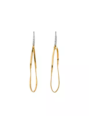 MARCO BICEGO Diamond 18k Gold TEATRO Marrakech Hoop Earrings  2.5  Long -WORN 1X • $1195