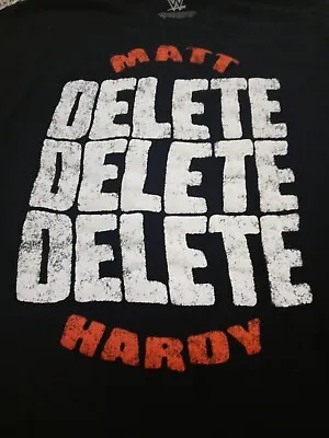 WWE Matt Hardy Delete Mens T Shirt Size L Black Short Sleeve Crewneck Cotton • $9.99