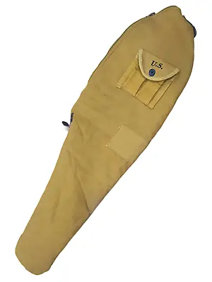 WW2 M1 CARBINE FLEECE LINED CANVAS CASE WITH CARRY STRAP Marked • $41.79