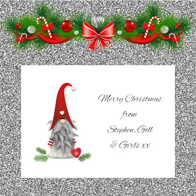 Personalised Christmas Cards X 10 Free Envelopes Family Friends 63 • £4.50