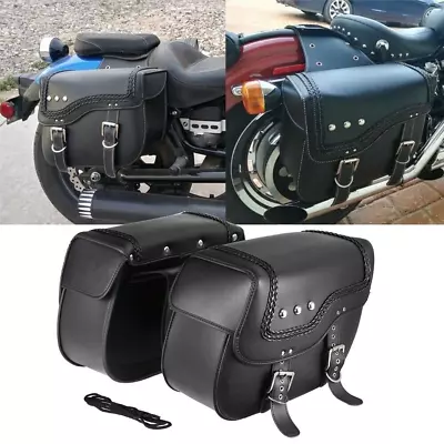 Saddlebags PU Leather Luggage For Kawasaki Vulcan VN 2000 800 900 700 Classic • $124.94