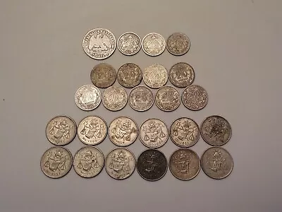 Lot Of 25 Silver Coins - Mexico - 10 20 & 25 Centavos - Dates From 1878 To 1953 • $44