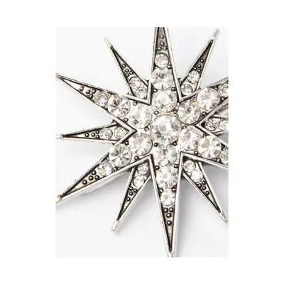 £3.90 • Buy New Silver  Star Crystal Diamante Grip CLIP Hair Accessories 5.5cm UK SELLER