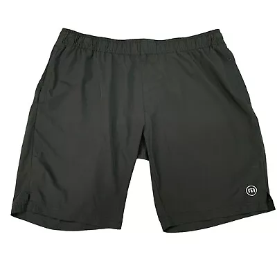 Travis Mathew Shorts Mens XL Extra Large Black Stretch Waistband Workout Train • $24.94