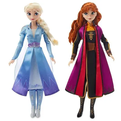 Disney Store Authentic Frozen 2 Elsa + Anna Singing Dolls 11  Toy Bundle • $39.99